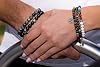 10:10 Bracciale con pietre naturali ossidiana da 6 mm, beads in acciaio inox, bracciale molto resistente prodotto in Italia #3