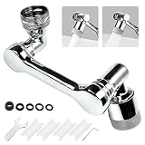 Wasserhahn Verlängerung Aufsatz 1080° Schwenkbarer Luftsprudler Wasserhahn Strahlregler 2 Sprühfunktion Drehbarer Multifunktionaler Verlängerungshahn Universal Wasserhähne Spritzfilter für Küche Bad