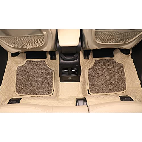 Image of Antiskid Premium 7D Car Mat Full Set for Toyota Etios 2010-16 || Luxury Leather Dual-Stitch Full Set 7D Car Floor Mat || 100% Waterproof ||Color: Beige Beige