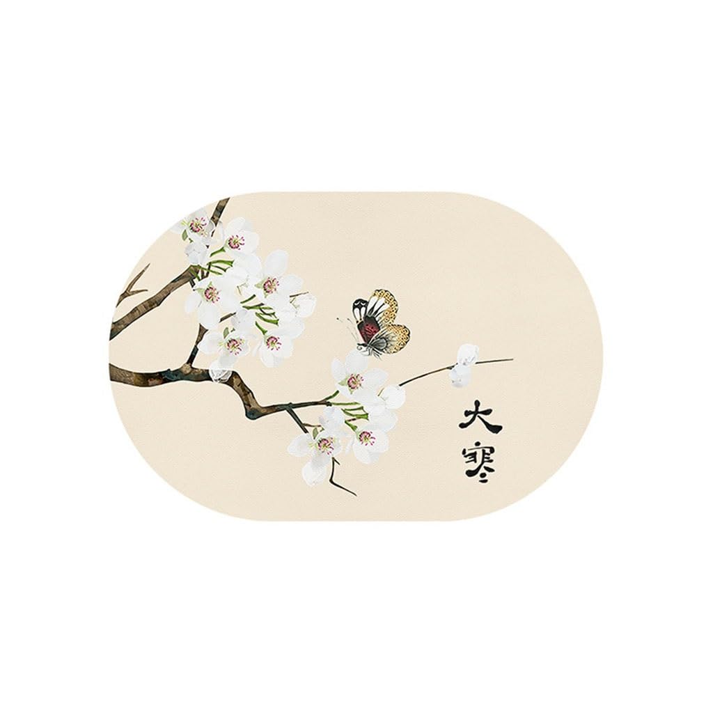 Napperon ovale en cuir imperméable et résistant à l'huile pour table et repas chinois