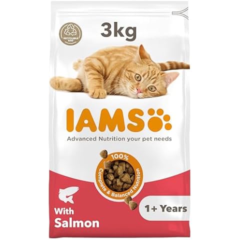IAMS Adult Dry Cat Food with Salmon 3kg Cover