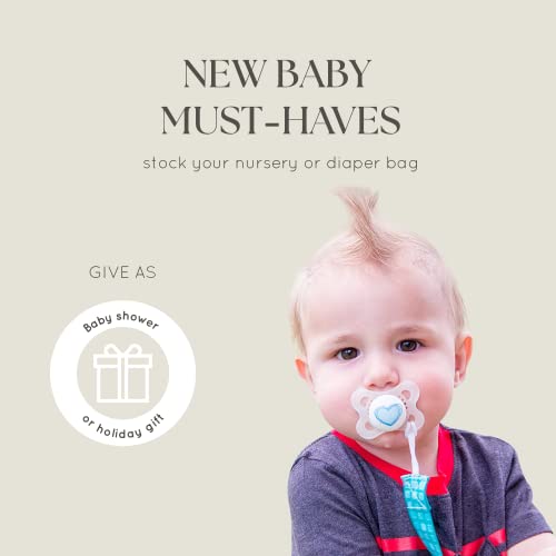 Dodo Babies Pacifier Clip Set - Four Clips Plus Binky Case – Universal Holder Fits Most Paci Brands, Teether Toys And Car Seats – Blue And Teal Prints For Girls Or Boys #TOP5