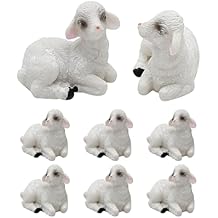 8Pcs Miniature Sheep Figurines Micro Tiny Landscape Ornament Resin Statues Crafts Gifts for Children Family Friends
