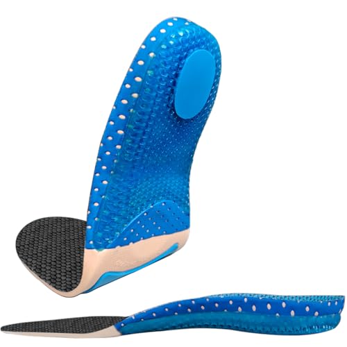 Image of Shock Absorbing Gel Insoles for Walking & Standing All Day - Reduce Heel Impact, Anti-Fatigue, Low-Profile Shoe Inserts with Heel Cushion & Forefoot Massage, Men & Women