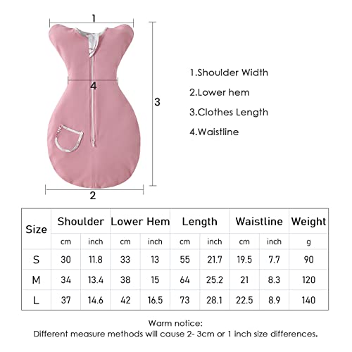 Zigjoy Baby Swaddle Transition Sleep Bag With Arms Up Cotton Baby Wearable Blanket With 2-Way Zipper Lightweight Sleep Sack For Newborn Infant 0-3 Months Pink #TOP5
