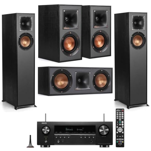 Image of 2 Pack R-610F Floorstanding Home Speaker - Bundle with R-41M Bookshelf Home Speakers, R-52C Center Channel Home Speaker, Denon AVR-S670H 75W 5.2-Channel 8K Network AV Receiver