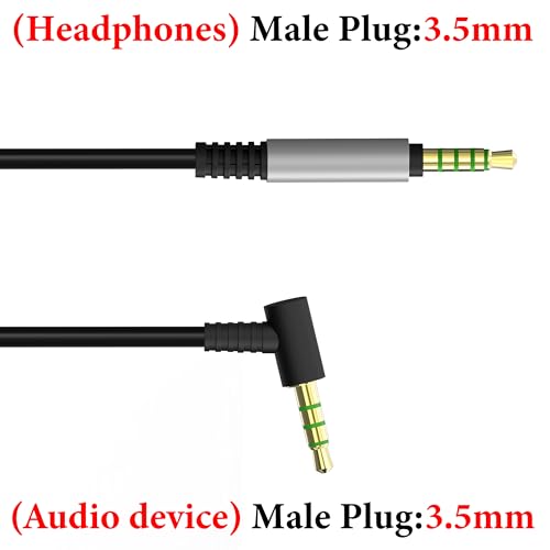 Image of GEEKRIA 3.5mm 5-Pole to 4-Pole Audio Cable Compatible with Logitech G Pro X /X2, G433, G233 Gaming Headset, Replacement Stereo Cord (4 ft / 1.2 m)