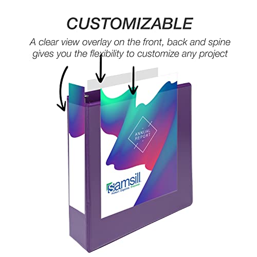 Durable 2 Inch Binder, Made In The USA, D Ring Binder, Customizable Clear View