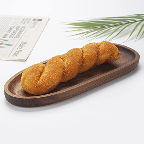 Wooden Serving Platter Plates Acacia Wood Serving Tray For Snacks Bread Fruit Salad Cheese Board (11.8X4.7X0.8 Inch) #TOP4