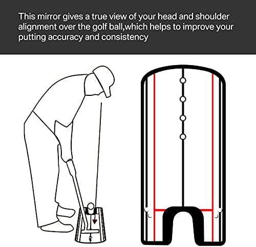 HEYOMART Golf Putting Alignment Mirror, Portable Practice Putting Trainer, Training Aid Trainer Eye Line Practice Your Putting Alignment Tool, Swing Training Aids 12 x 6 inch