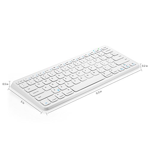 Anker Ultra Compact Slim Profile Wireless Bluetooth Keyboard For Ios, Android, Windows And Mac With Rechargeable 6-Month Battery (White) #TOP1