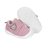 MASOCIO Baby Shoes Boy Girl First Walking Shoes Infant Toddler Anti-Slip Baby Trainer Prewalker Glittery, Pink, 4 UK Child - Image 4