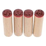 EXCEART 4 Pièces DIY Fleur Timbres Vintage en Bois Scrapbook Timbre Joint Décoratif Timbre pour des Albums Carte Prise De Balle Revues Enveloppe Journal Tags