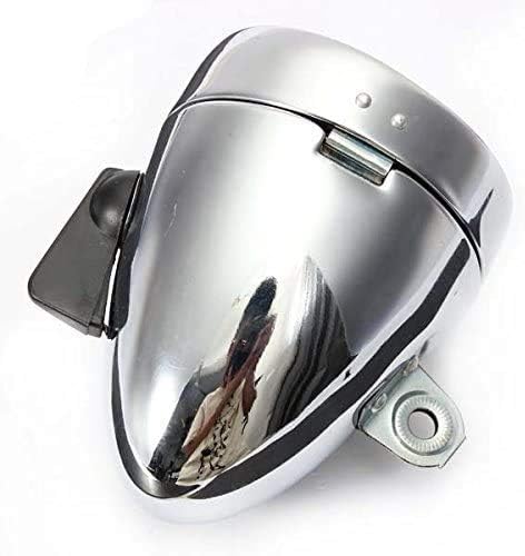 Miniatura 3 de Lámpara de luz frontal retro vintage para bicicleta, 7 luces LED Fixie con soporte (plata)