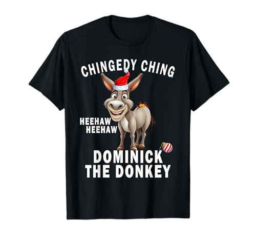 Dominick l'asino divertente italiano Babbo Natale Natale Maglietta