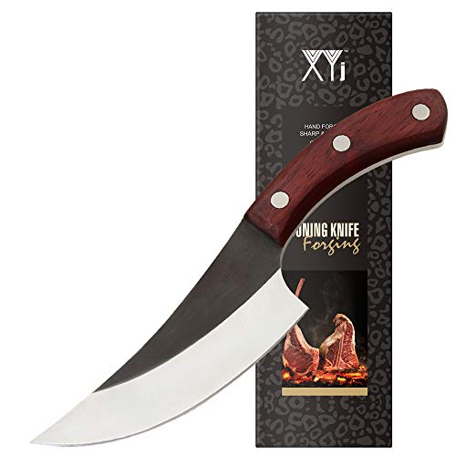 XYJ 55 inch Cleaver 3CR13 Stainless Steel Boning Knife Full Tang Filleting Knife Kitchen Chef Knife for Meat Fish Vegetable Razor Sharp Blade Ergonomic Wooden Handle Home Kitchen Tools