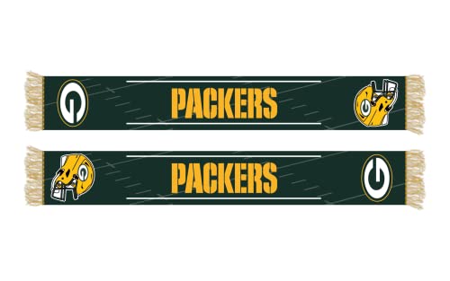 Green Bay Packers NFL Schal Fanschal Scarf ** Team HD Knitted Jaquard Scarf ** in 145 x 20 cm Cover