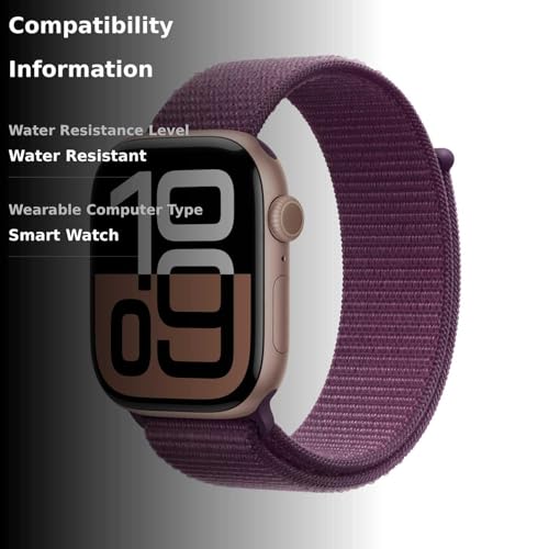 Apple Watch Series 10 [GPS 46mm case] Smartwatch with Rose Gold Aluminum Case with Plum Sport Loop. Fitness Tracker, ECG App, Always-On Retina Display, Carbon Neutral image 3