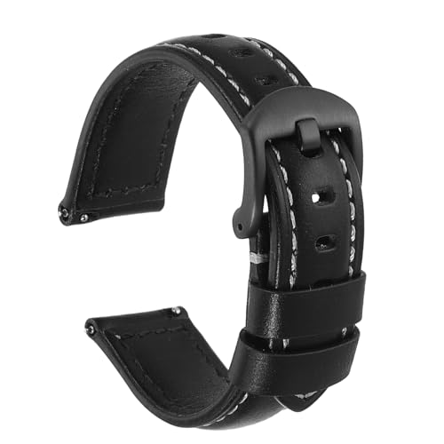 Correa de reloj de 20 mm para sustituir bandas desgastadas en piel negra