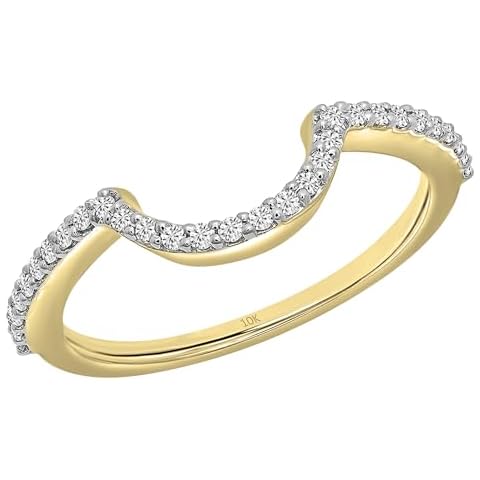 Dazzlingrock 10K Yellow Gold Diamond Stackable Band Cover