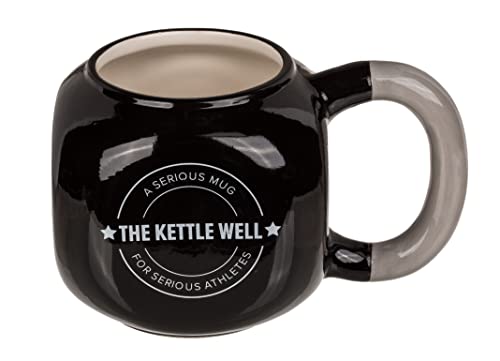 Taza de café, taza de té, taza de café con diseño de pesa rusa, 20 kg, de cerámica, 650 ml, color negro y gris Cover