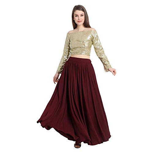 URS Off Shoulder Golden Sequin Crop Top 