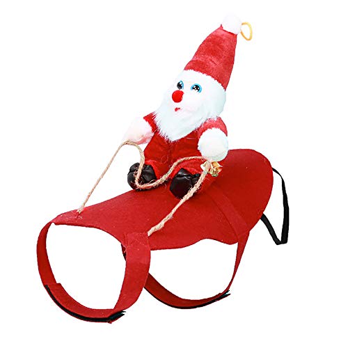 DECDEAL Traje de Papai Noel Montando em Cachorro Natal Animais de Estimação Roupas Cachorro Casaco d
