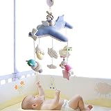  Móvil musical Shiloh para cuna, con 60 melodías, azul claro. Pilot