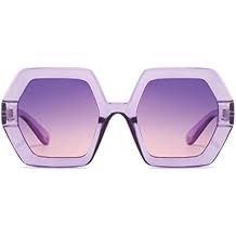 70s Oversized Sunglasses Womens Retro Hexagonal Square Sun Glasses | Trendy Polygonal Thick Shades, Unique Hexagonal Frame, Bold Statement, Driving, Vacation, Styling, Beach Must Have