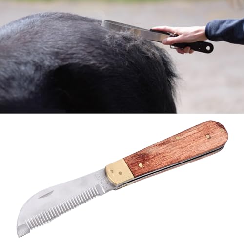 Descascador de Pêlos de Cavalo, Cabo de jacarandá, Faca para Aparar Pêlos de Cavalo, Faca para Desca