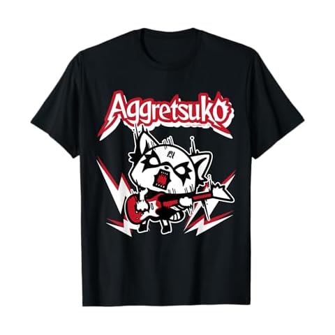 Aggretsuko Rocker Rage Tee Shirt T-Shirt Cover
