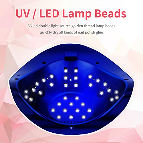 Hankeer 168W Uv Led Nail Lamp，Nail Dryer Gel Polish Faster Acrylic Uv Light With 4 Timer Setting ，Professional Portable Handle Poly Led Nail Quick-Dry Auto Machine, Small, Black #TOP3