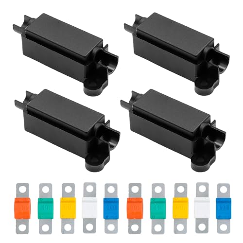 4Pcs Midi Fuse Holders with 10Pcs 30/40/60/80/100Amp Fuses Car Fuse Holders and Midi Fuses Set Universal High Current for Cars Trucks Caravans Construction Vehicles Agricultural Machinery Buses