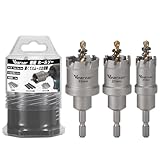 Vearter 3本組 ホールソーキット 21|27|33mm 超硬ホールソーセット ビット 穴開けドリル パイロットドリル付き 硬質金属 ステンレス鋼 鉄 軟鋼 アルミニウム 合金 プラスチック グラスファイバー用