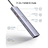 10Gbps USB C Hub with Triple Display Docking Station, 4K@60Hz DP, Dual HDMI Adapter, 7-Port USB-C Laptop Docking Station for Dell Hp Lenovo Surface, 3 USB 3.2 Port Hub & 100W PD