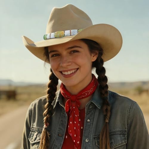 Image of Cowboy Hat Bands for Men Women,Braided Hatbands Belt for Cowboy /Western /Fedora /Cowgirl Hats Multicolor