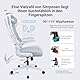 MELOKEA Bürostuhl Ergonomisch mit Verstellbare Kopfstütze, Schreibtischstuhl aus Mesh, Bürostuhl 200kg, Klappbare Armlehnen, Breites Sitzkissen, Wippfunktion, EN 1335 Computerstuhl, Desk Chair, Grau