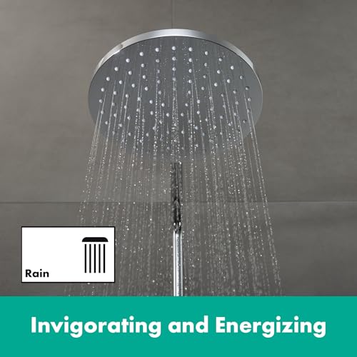 hansgrohe Vernis Blend - Kopfbrause, runde Duschbrause (205 mm), Regendusche mit 1 Strahlart für Wand- oder Deckenmontage, Brausekopf mit Antikalk-Funktion, Chrom, 26271000
