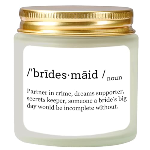 Vellsenne Scented Candle Bridesmaid Proposal Gifts - Lavender Soy Wax Candle - Maid of Honor Proposal Gifts - Will You be My Bridesmaid Gift for Friends Girls Women 4oz