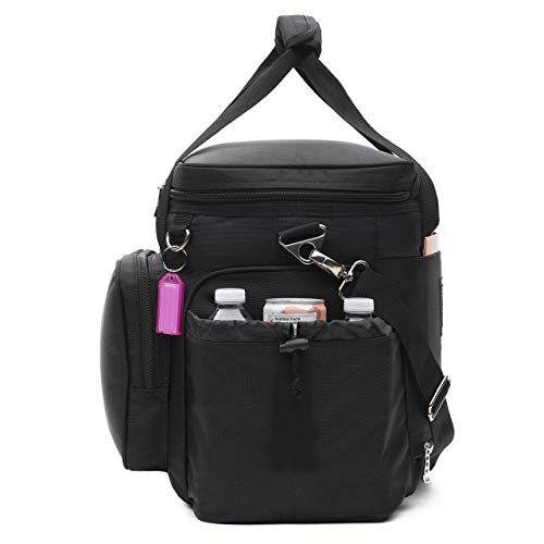 Large Tall Cooler Bag Plus Large Thick Reusable, Long-Lasting, Ice Pack Gel (3 Pack). 1680D Heavy-Duty Polyester, High Density Insulation, Heat-Sealed Liner, Durable Zippers, Metal Buckles. #TOP6