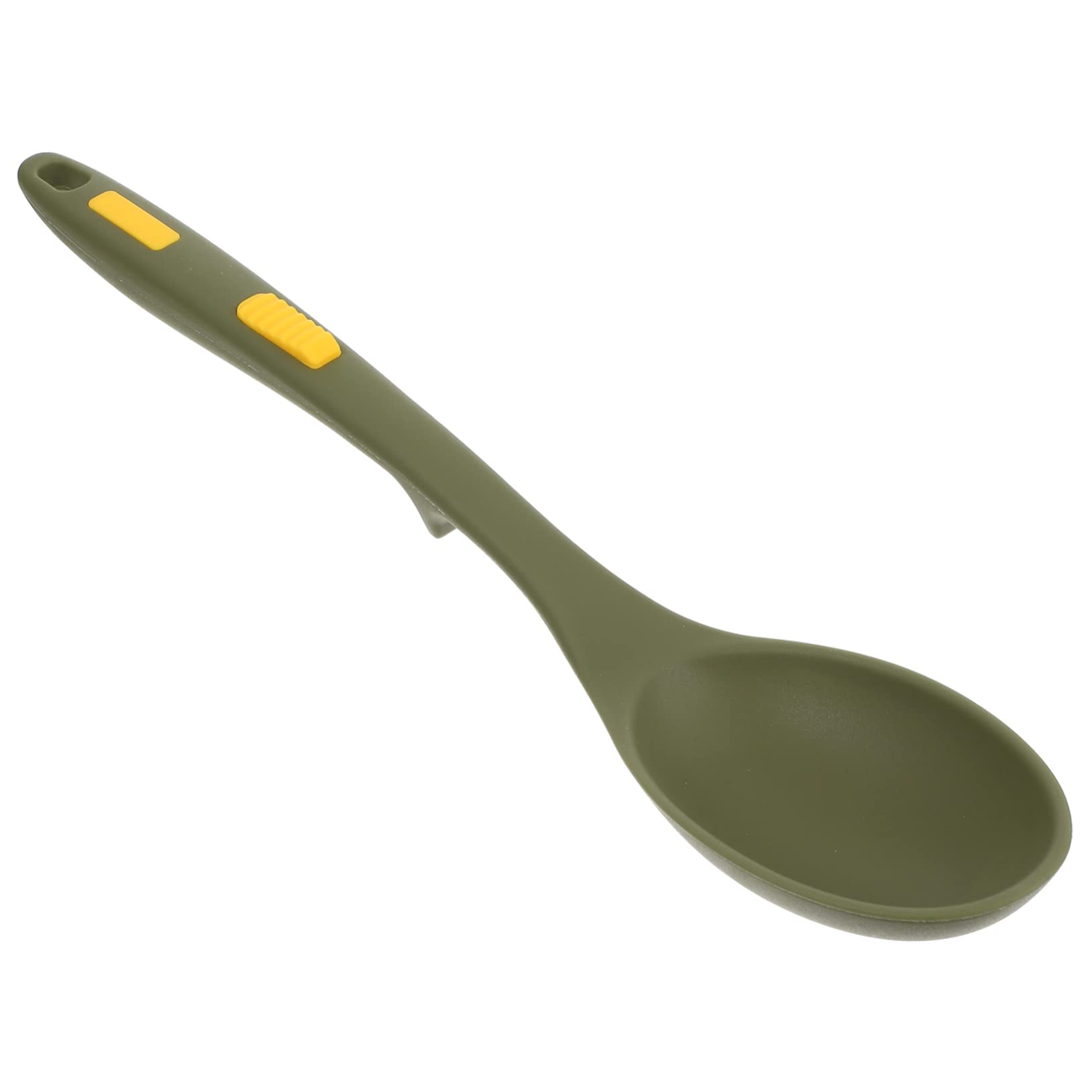 Unomor Silicone Spoon Household Soup Spoon Large Spoon Ramen Spoon Serving Spoons Chef Spoon Noodle Spoon Ramen Bowl with Lid Soup Scoop Cooking Spoon Mixing Spoon Light Green