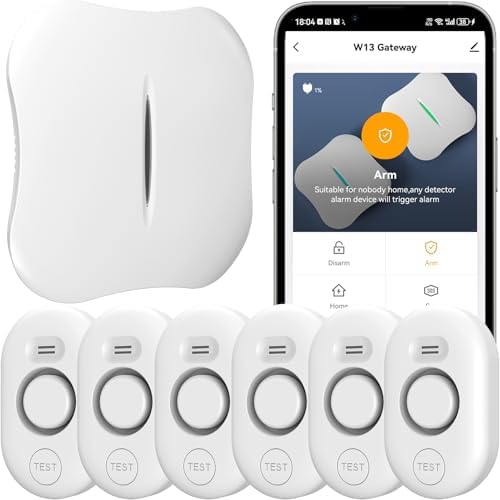 WiFi Water Leak Detector for Home with App Notification, 1 2.4Ghz Gateway + 6 WD61 Sensor, 120dB Water Flood/Drip Alarm for Basement/Kitchen/Bathroom/Toilet/Laundry Room,Sink/Pipe/Faucet Leakage Alert