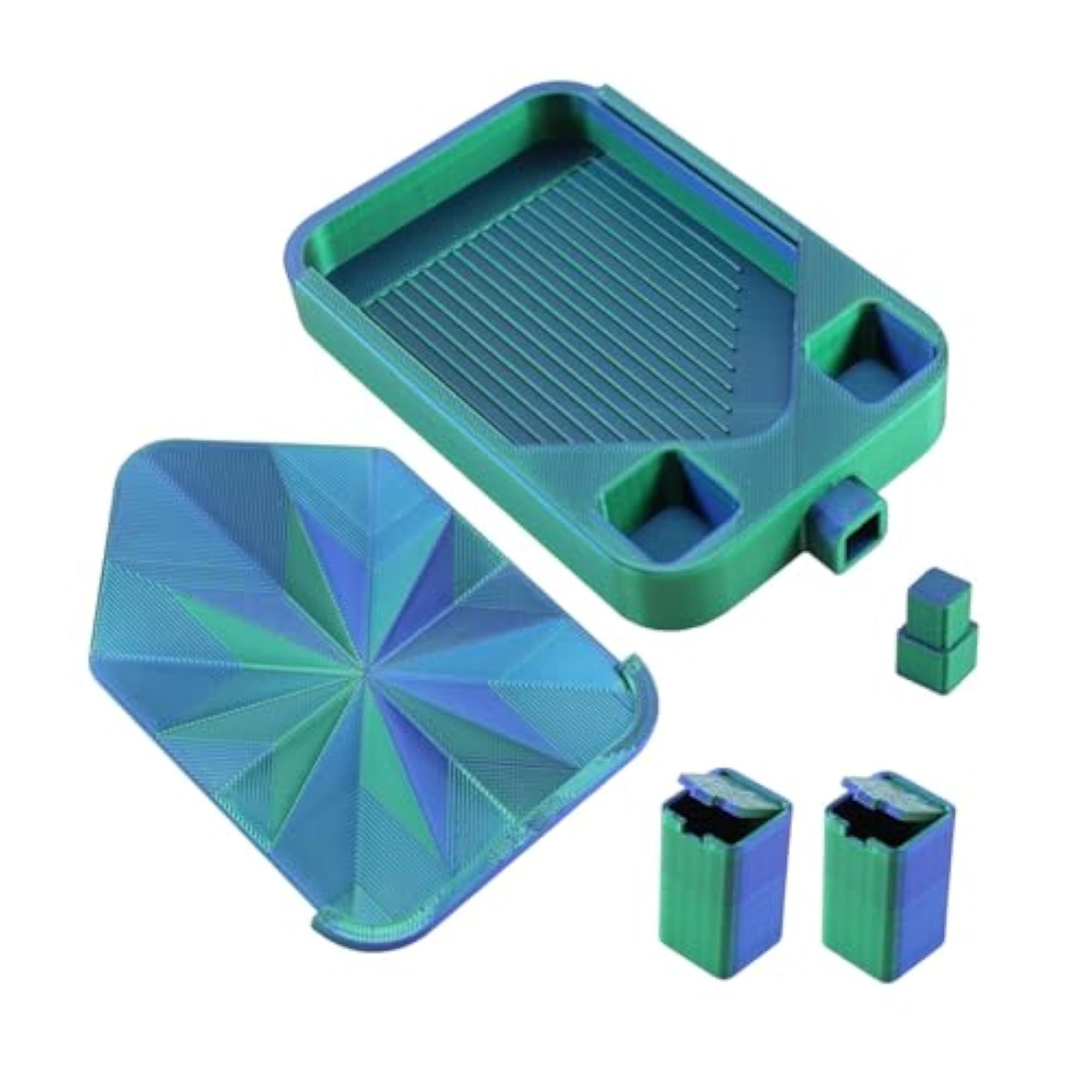 Diamond Art Tray with Lid Versatile Bead Organizer for Cross Stitch Workshop Blue and Green