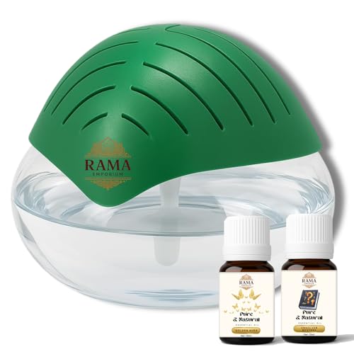 Image of Portable 3-in-1 Air Purifier, Aroma Diffuser & Air Humidifier with 1500ml Water Tank - Electric Revitalizer with Free 50ml Essential Oil for Home, Office, Bedroom & Spa (Green)
