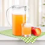 Youngever 2 Quarts Plastic Pitcher with Lid, Clear Plastic Pitcher Great for Iced Tea, Sangria, Lemonade (Without Infuser)