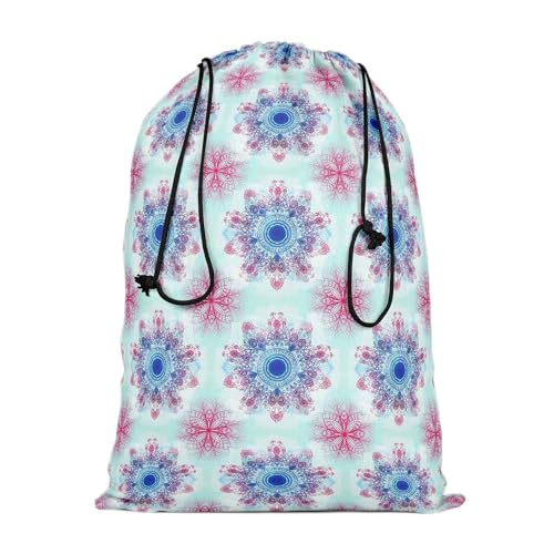 Image of ArtzFolio Ethnic Blue Ornament | Reusable Sack Bag | Bag for Gym, Storage, Vegetable & Travel