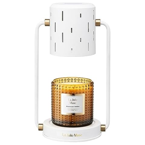 LA JOLIE MUSE Candle Warmer Lamp with Timer, Stepless Dimming Candle Warmer, Dimmable Candle Lamp, Electric Candle Melter, Compatible with Small & Large Candle Cover