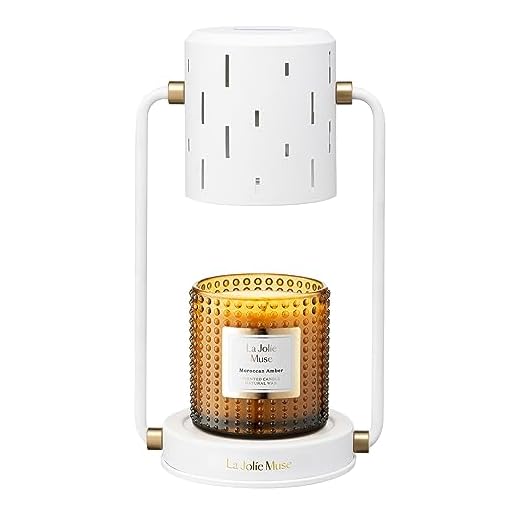 LA JOLIE MUSE Candle Warmer Lamp with Timer, Dimmable Candle Lamp, Electric Candle Melter, Compatible with Small & Large Candle, 2 Bulbs Included