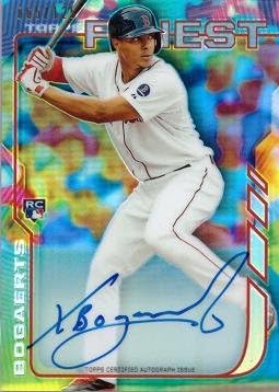 2014 Topps Finest Blue Refractor #RA-XB Xander Bogaerts Certified Autograph Baseball Rookie Card - Only 125 made!