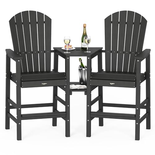 VINGLI Tall Adirondack Chairs Set of 2 with Dual Trays,